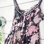Vintage California Dynasty Sheer Black & Pink Floral Chemise Lingerie Size Large Photo 4