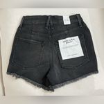 Good American NWT  Good Curve Black denim shorts Distressed Size 00 Photo 5