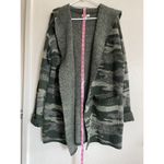 Style & Co Camo print hoddie Cardigan Sweater Green y2k thick & Soft size Large Photo 4
