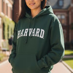 Gildan Harvard University Green Hoodie Pullover Sweatshirt  Heavy Blend‎ Small Photo 0