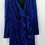 Torrid At The Knee Velvet High Slit Dress Blue Size 20 Photo 0