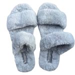 Koolaburra by Ugg  double strap slide faux fur 10 gray slippers hard bottom Photo 8
