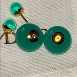 Christian Dior Dior DIORIVIERA DIOR TRIBALES EARRINGS Gold-Finish Metal Aquamarina Resin Pearl Photo 5