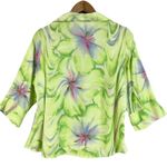 VTG Sea Suns Blouse Top Womens Small Tropical Floral Cottagecore Boho Bratz USA Green Photo 1