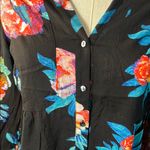 Maeve Anthropologie  Womens Woodland Walk Top  Black Floral Button Up.  order(58) Photo 7