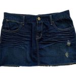 Paper Denim & Cloth Skirt Vanessa Dark Wash Distressed Jean Mini Skirt Size 28 Photo 0