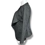 Depri Womens Tweed Blazer Jacket Open Front Long Sleeve Tailored Gray Black Larg Photo 6