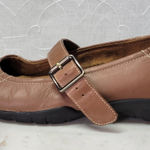 Natural Soul Naturalizer Leather Mary Jane Flats Womens 8 Brown Buckle Strap Photo 0