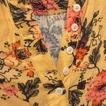 Free People Tiered Boho Floral Tunic Blouse size XS mustard yellow Photo 4