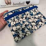 Carolina Herrera  Neiman Marcus Black and Blue Graphic Pouch cosmetic bag Photo 3