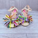 Betsey Johnson  Lizzie heels rainbow ribbon confetti shoes sandals 9.5 Photo 4