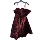 Mac Duggal NWT Brocade Off The Shoulder Bow Detail Short Dress in Ruby Size 8 Photo 3