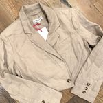 Free People Suit Shop Womens Natural Beige Linen  Cropped Blazer NWT Size 8 Photo 5