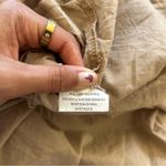 Saints + Secrets Tan/ beige Polka Dot Dress with Puff Sleeves Photo 4