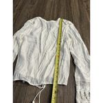 Lulus Bali Daydream White Lace Boho Peasant Prairie Long Sleeve Tie Hem Top SM Photo 9