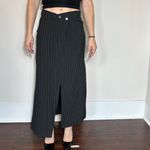 Weekday  Preppy Black Lined Midi Skirt Sz M Photo 2