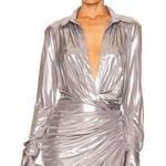 GAUGE81 Naha Metallic Mini dress Silver Size XS Photo 0