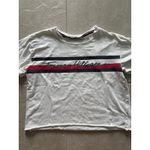 Tommy Hilfiger Top Womens Medium White Baby Tee Logo Retro Vintage Y2K Preppy Photo 2