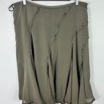 DKNY  Vtg Y2K Silk Midi Skirt Women 14 Brown Green Forest Fairy Whimsigoth Earthy Photo 0