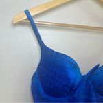 Vintage 90/00s High Leg One Piece Bathing Suit. Blue Geometric. Size: Small. Photo 2