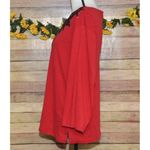 Rebecca Malone Red Knit Tunic Top Black Ribbon Trim Studded V-Neck Size 1X Photo 5