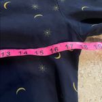 Rails  Beaux Ruffle Waist Silk Blouse In Navy Crescent Moon Photo 9