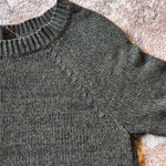 Market & Spruce  Women’s GreenButton Back Sweater with Black Elbow Patches Size M Photo 8