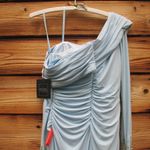 Mac Duggal 26485 Blue Foldover Long Sleeve Jeweled Midi Dress Photo 11