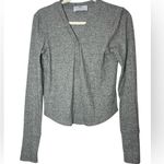 Heroine Sport Apres Henley Heather Ribbed Grey Top Shirt Sz M Gray Size M Photo 6