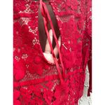 For Love & Lemons Red Floral Lace Long Sleeve Blouse Size Large Photo 1