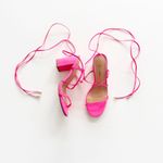 Lulus Lulu’s Neon Pink Lace Up Shoes size 7 Photo 2