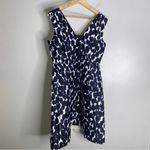 Kate Spade New  Leopard Fit‎ and Flare Dress 6 Sleeveless Blue Black White CP0207 Photo 1