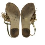 J.Crew  Gold Leather Fringe Slingback Sandals Size 8 M Photo 8