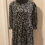 Papaya - Black White Floral Puffy Sleeve Cut Out‎ Dress Photo 0