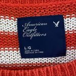 American Eagle  Orange Striped Crew Neck Sweater Photo 2