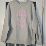 Independent Trading Company Womens Gray The‎ 27 Club Pink Skull Sweatshirt XL Photo 0
