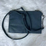 Neiman Marcus  Leather Teal Crossbody Bag Studded Photo 4