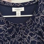 Motherhood Maternity  Women's M Midi Gender Reveal Dress Navy Light Pink Lace Photo 6