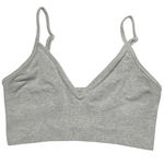 Alo Yoga  Ribbed Bralette Heather Gray Small EUC Minimal Strap Athleisure Top Photo 0