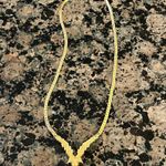 Christian Dior Vintage 1980s Whole Crystals Triangle V Pendant Chain Necklace Photo 4