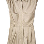 Grey Lab Cream Leather Romper NWT Size Small Cream Faux Leather Short Romper Photo 0