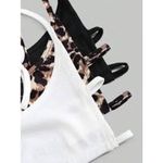 SEXY Comfy Loungewear Bralettes Set of 3 White Black Leopard Size XS Crop Top Photo 2