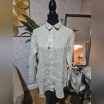 Uniqlo  Olive Checkered Linen Shirt Photo 2