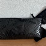 Valentino Garavani  Black Python Snake Bow Zip Top Clutch Photo 1