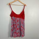 Natori Josie  Women's Slip medium  Babydoll Lingerie Red Lace Sleepwear Photo 5