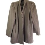 KAREN Women's Medium Tan Pinstripe Button Front, Vintage Coat Photo 2