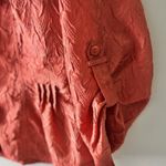 Chico's Jacket Top Womens Size 2 L Coral Ruffled Textured Long Roll Tab Sleeve Photo 4