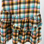 Saturday Club S plaid sleeveless dress ruffle bow pastel cotton casual concert Black Photo 6