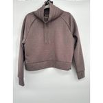 Juicy Couture  Sport Jacquard Textured Crop Pullover M Plum Purple Funnel Neck Photo 1