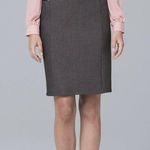 White House | Black Market  Women’s Luxe Suiting Pencil Skirt Size 8 Leather Trim Photo 0